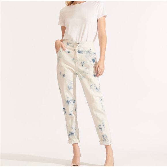 Veronica Beard Khaille Tie Dye High Rise Straight Leg Crop Jeans Size 25 NWT - Picture 14 of 14